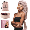 Bonnet Hair Dryer Attachment - Bonnet Hood Dryer with Headband that Reduces Heat Around Ears and Neck, Use for Hair Styling, Hair Drying, Curling and Deep Conditioning (Extended Version, Pink)