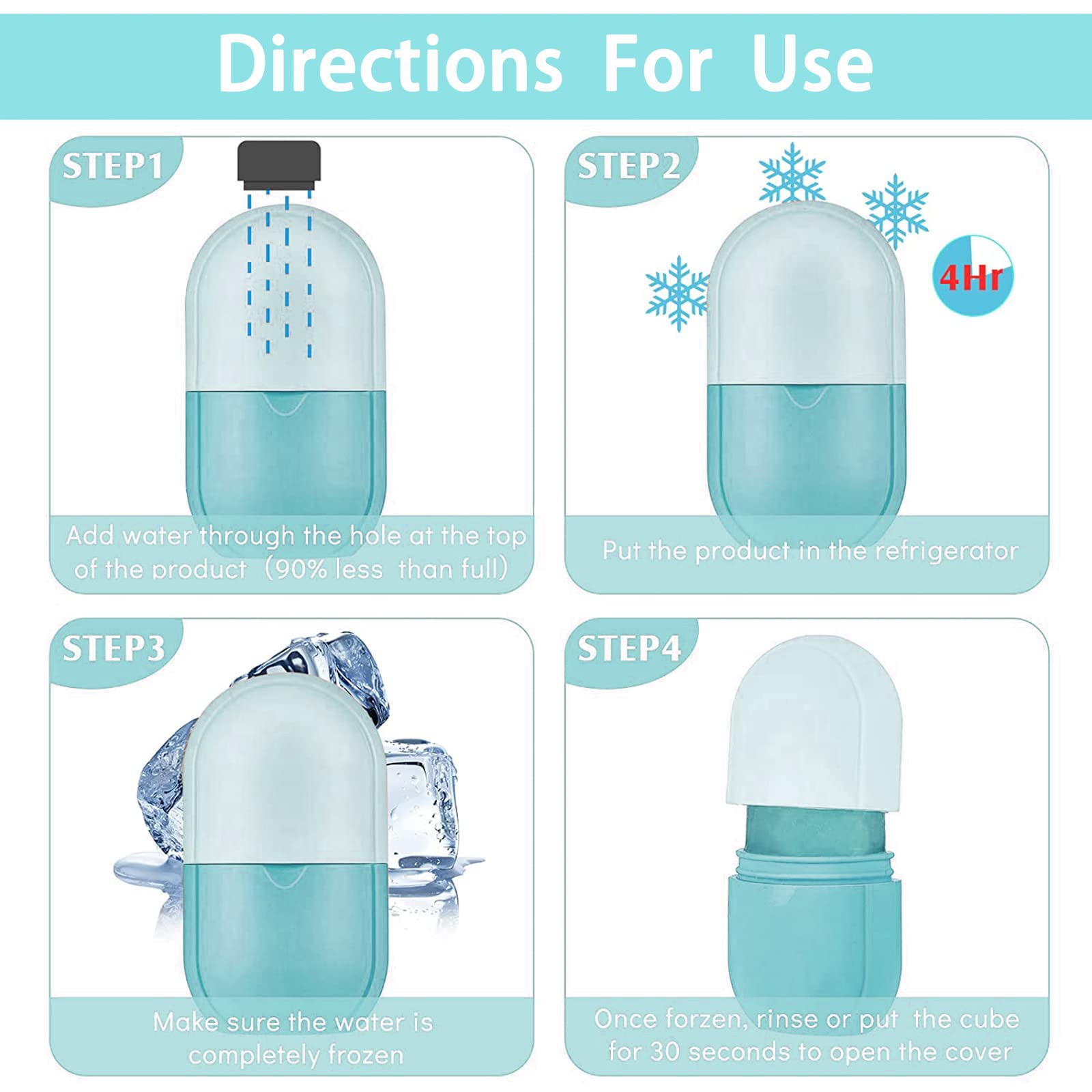 Ice Roller for Face and Eye, Ice face roller,Gua Sha Facial Tools, Facial ice roller, Skin Care Tools,Ice mold for face…(blue-face)
