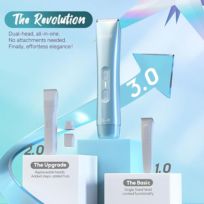 Dual Head Bikini Trimmer for Women - Rechargeable Electric Shaver, 5-Min Fast Charge for Travel, Portable Facial Hair Removal for Ladies, Dermaplane Razor for Women Face, Birthday Gifts for Her