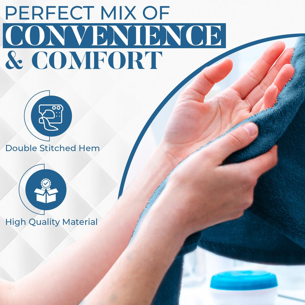 DAN RIVER 6-Pack Premium Hand Towels (16x28 Inches) - 100% Cotton, Ultra Soft, Lightweight, Highly Absorbent Towels for Bathroom, Spa, Gym, Salon, Hotel, and Travel - Opal Blue