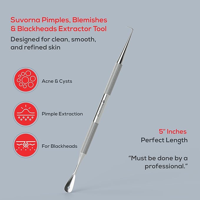 Suvorna Milia Remover, Milia Extractor, Acne Needle, Cyst Removal, Blackhead and Whitehead Removal, Pimple Popper Tool, Pimple Extractor, Blemish Remover Tool and Comedone Extractor.
