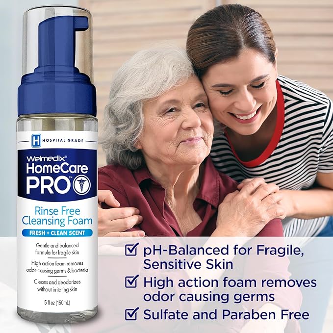 Welmedix No Rinse Cleansing Foam - Rinse Free & Waterless Body Wash
