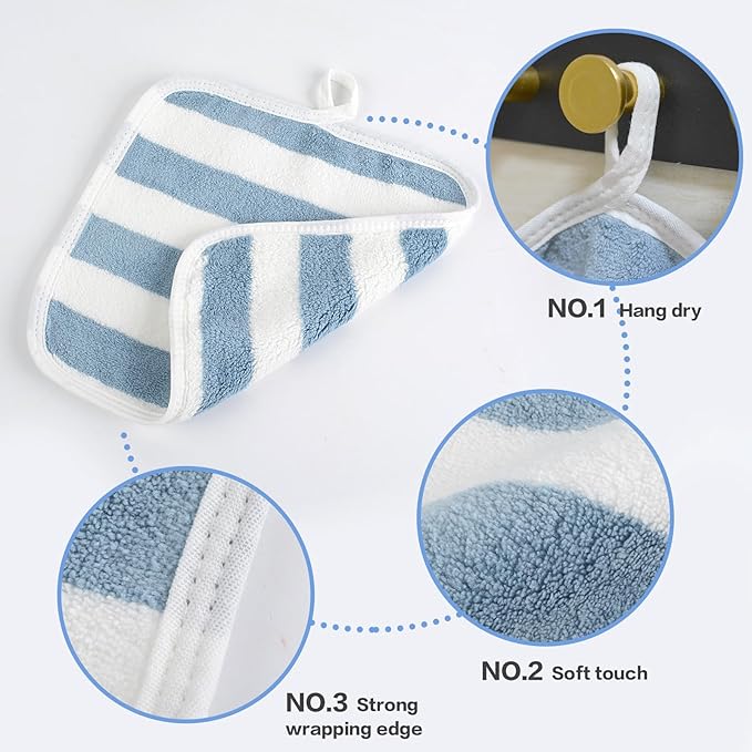 SINLAND Microfiber Facial Cloths Fast Drying Washcloth 8inch x 8inch Absorbent Face Wash Cloth Soft Makeup Remover Cloths
