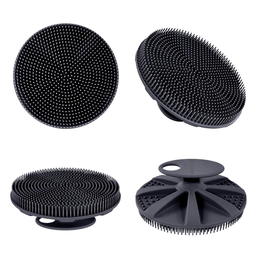 INNERNEED Food-Grade Soft Silicone Body Scrubber Shower Brush, Black