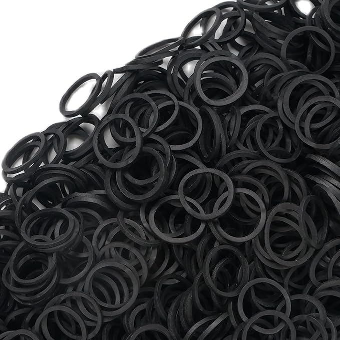Rubber Bands mini 2000pcs rubber band black 0.5inch small Rubber Band Mini Soft Elastic Bands for Braids Diameter 13mm rubber bands for Office Supplies School