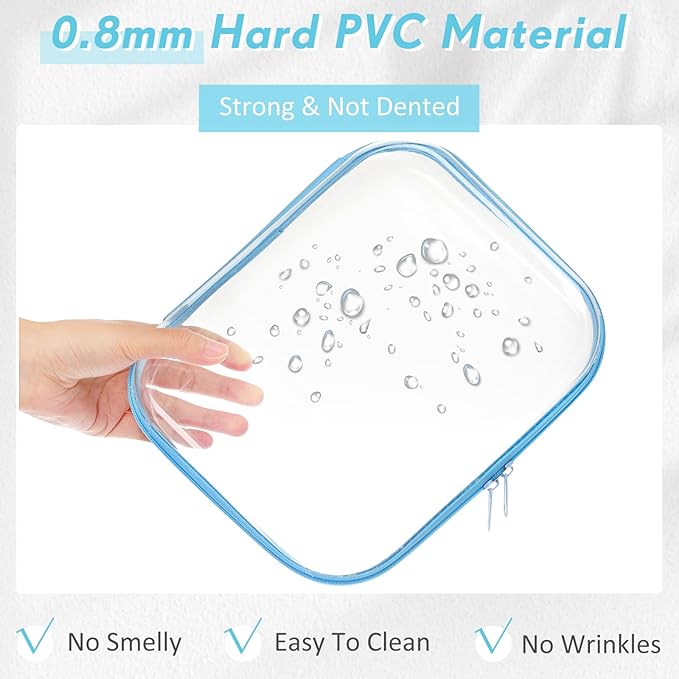Sanwuta 10 Pcs Hard Zipper Case Clear Hard Pouches Plastic Zipper Pencil Portable Box Toy Storage Bins Plastic Container for Travel Toiletry Office Cosmetic Block Puzzle Organizer (M,Macaron Color)