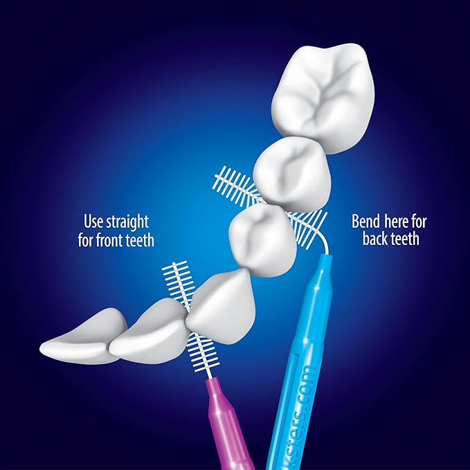 Piksters Interdental Brushes, 40 pk, Size 4, Interdental Tooth Brush for Medium Gaps, Gum Soft Bristles for Plaque Removal, Safe for Braces