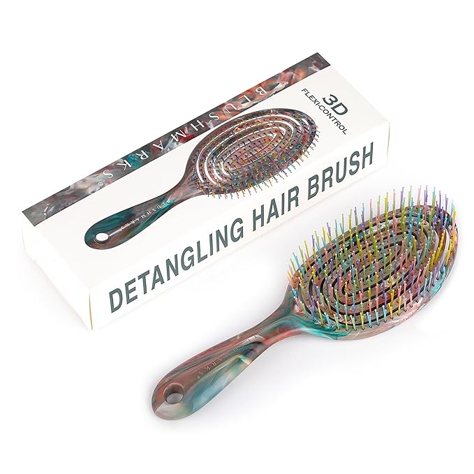 BLUSHMARKS Detangling Wet Hair Brush for Thin or Straight Hair, Vented Detangler Hairbrush with Double-Layered Ultra and Soft-Nylon Bristles for Wet or Dry Hair, Gifts for Women Girls Kids