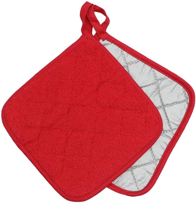 GQZLUCK Cotton Pot Holders, Hot Pads for Kitchen,Set of 4, Red