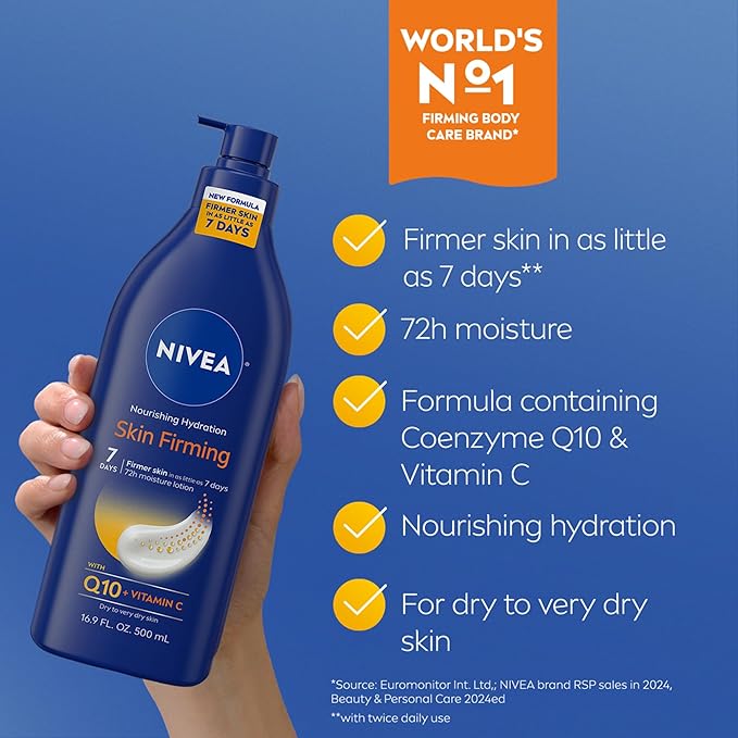 NIVEA Nourishing Hydration Skin Firming Body Lotion, 16.9 FL OZ