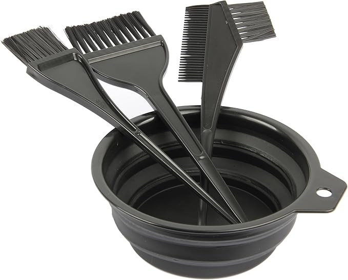 JFFX 4 Pcs Hair Dye Color Brush and Bowl Set for Hair Coloring