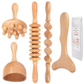 Komogir Wood Therapy Massage Tools 5-in-1 Lymphatic Drainage Massager Maderoterapia Kit Wooden Massager Body Sculpting Tools for Muscle Pain Relief, Anti-Cellulite, Body Contouring and Shaping