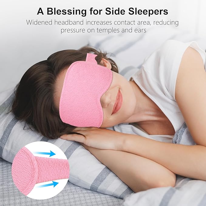 Gritin 100% Blackout Sleep Eye Mask for Women Men, Zero Pressure Sleep Mask