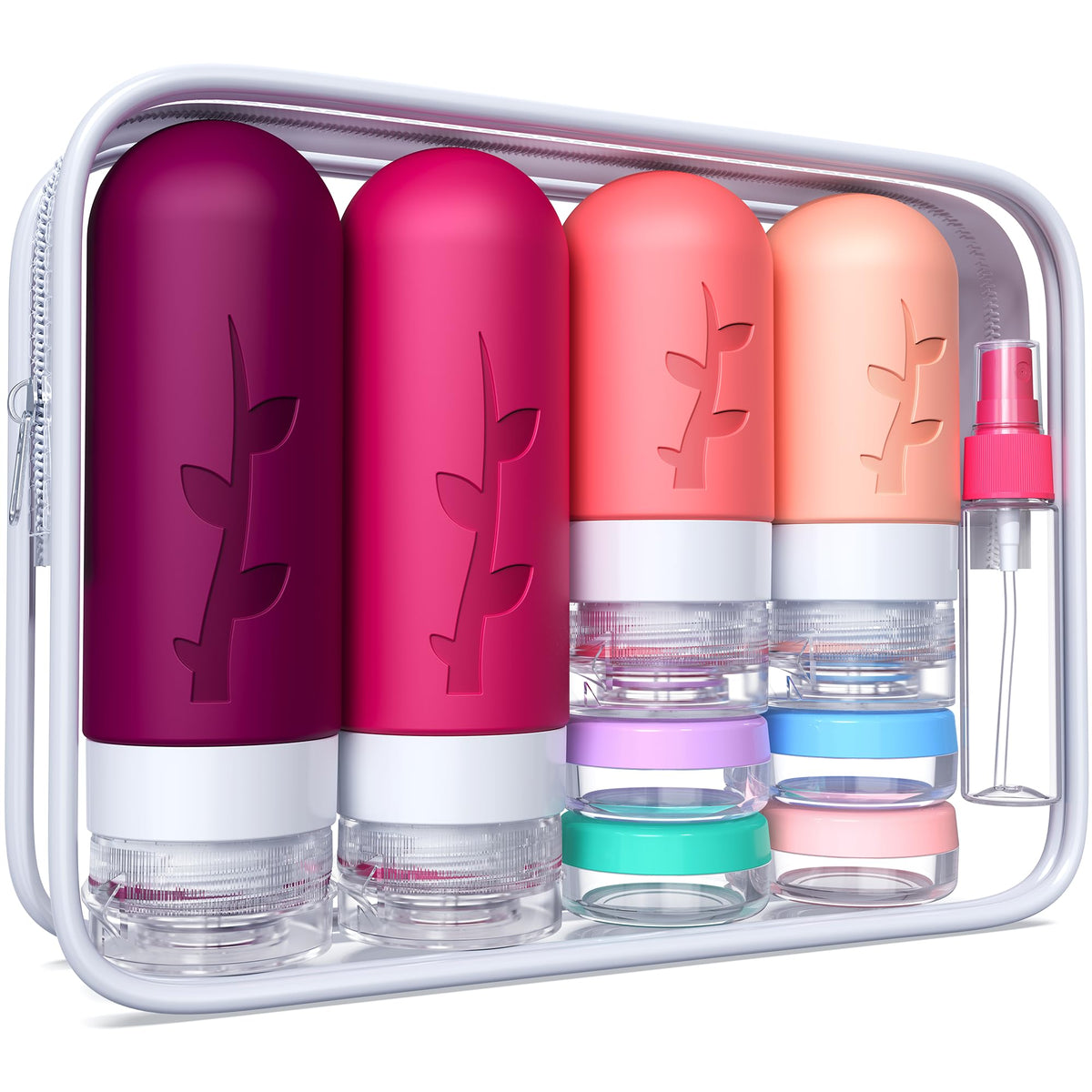 Tocelffe Travel Containers for Toiletries, 18pack TSA Approved Size Containers for Toiletries,travel bottles for Toiletries,travel Jars or Personal Essentials