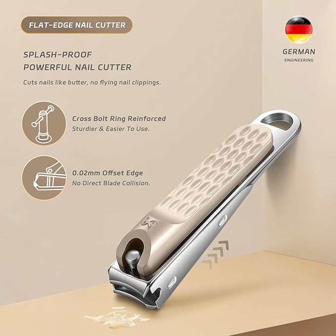 9PCS Manicure Set – Professional 9-in-1 Manicure Pedicure Kit, Premium Stainless Steel Nail Clippers and Grooming Tools with Portable Textured Travel Case, Luxury Gift Set for Woman& Man