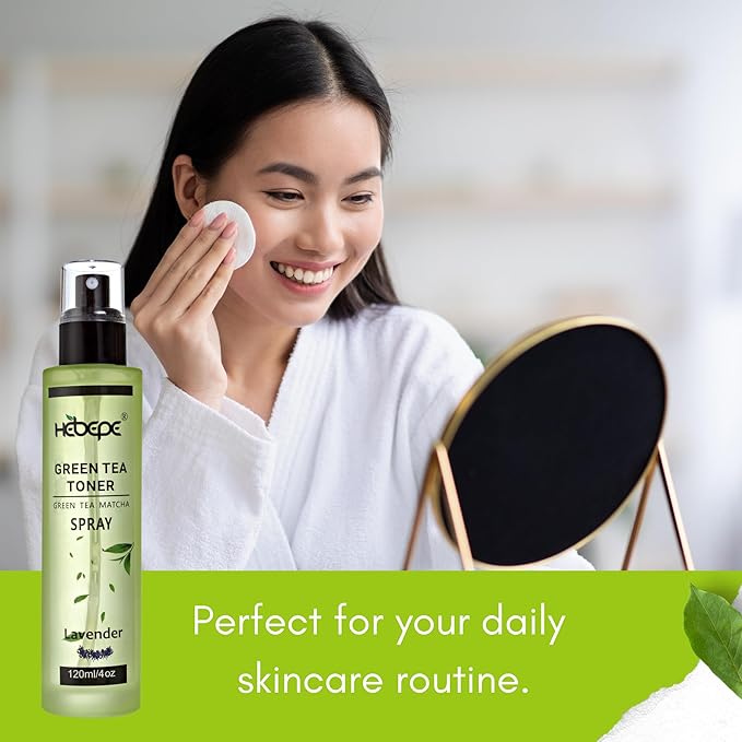Hebepe Green Tea Matcha Facial Toner Mist, Lavender Soothing Care, 120ml