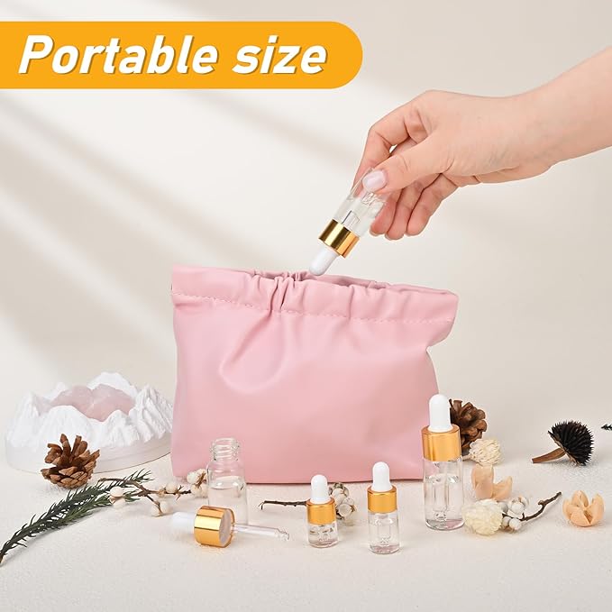 COTOM 20 Pack Mini Dropper Bottle for Cuticle Oil, 10ml Small Sample Essential Oil Dropper Bottles for Travel, Clear Empty Vails for Cosmetic Perfume