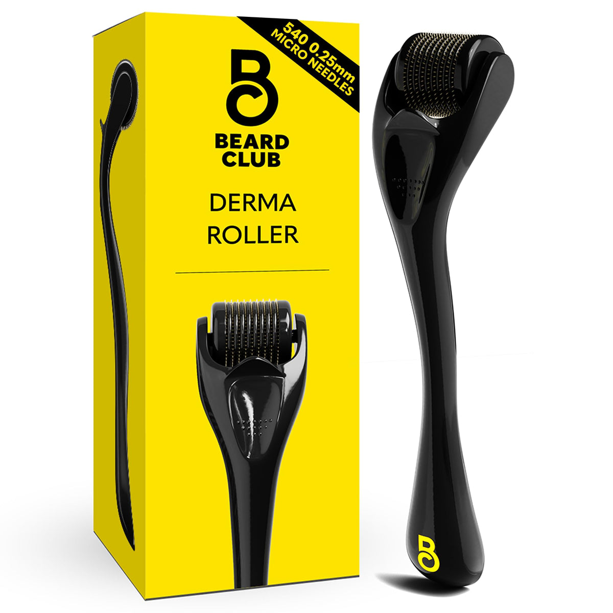 The Beard Club Derma Roller & Cleansing Spray Kit – Microneedling Roller for Beard, Scalp & Face with Beard Roller & Microneedle Cleaner – At-Home Micro Needling Skin Device for Men and Women