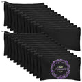 Legigo 24 Pack Black Canvas Makeup Bags DIY Craft Bag- Blank DIY Craft Bag Canvas Pencil Case Canvas Zipper Pouch Bags Cosmetic Bag Multipurpose Canvas Pouch with Zipper for vinyl (8.3 x 5 inches)