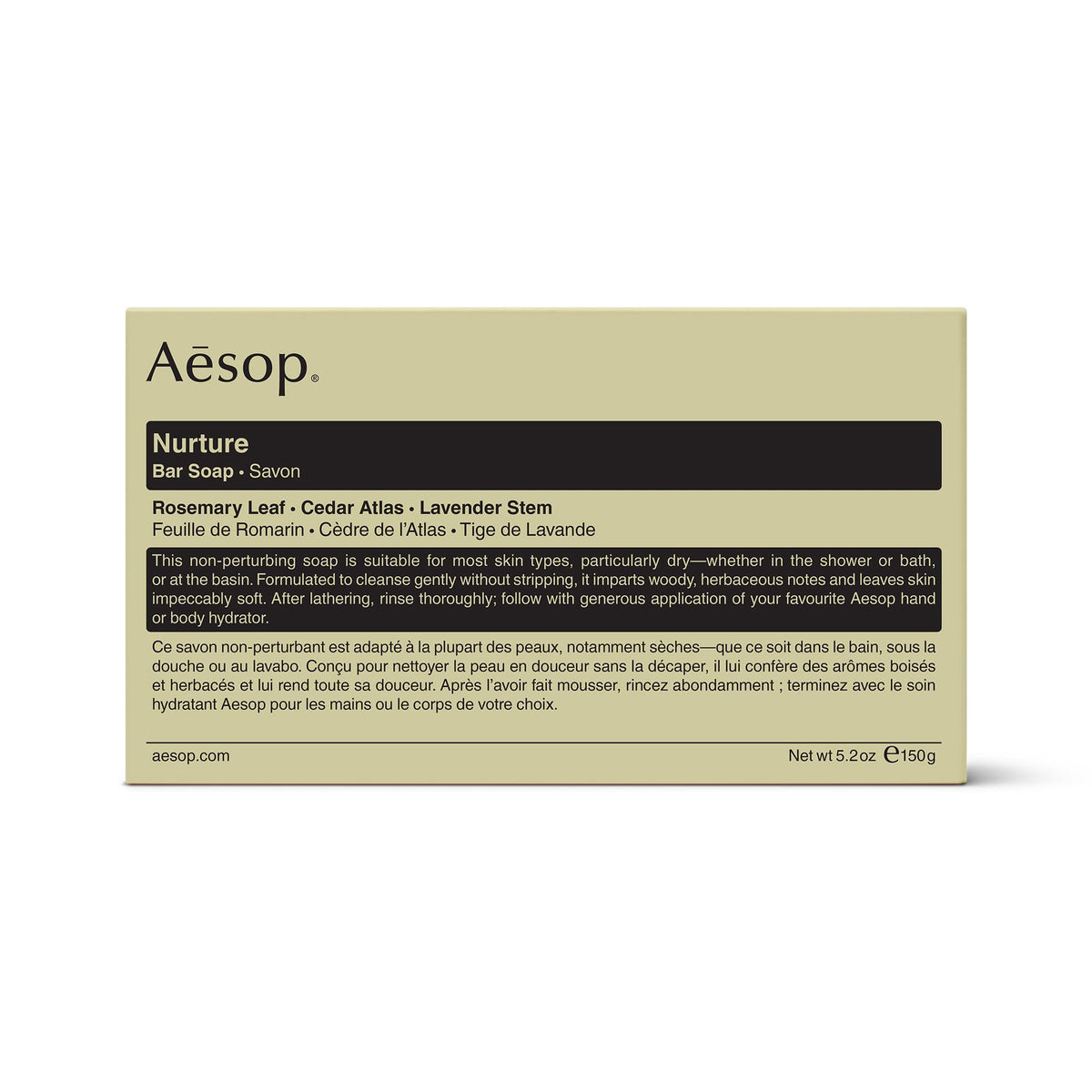Aesop Refresh Bar Soap, Gentle Bar Soap to Cleanse and Purify Skin, 5.2oz