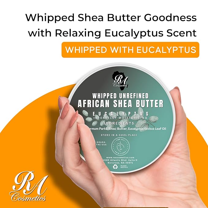 RA COSMETICS Whipped Shea Butter with Eucalyptus Oil, 12oz