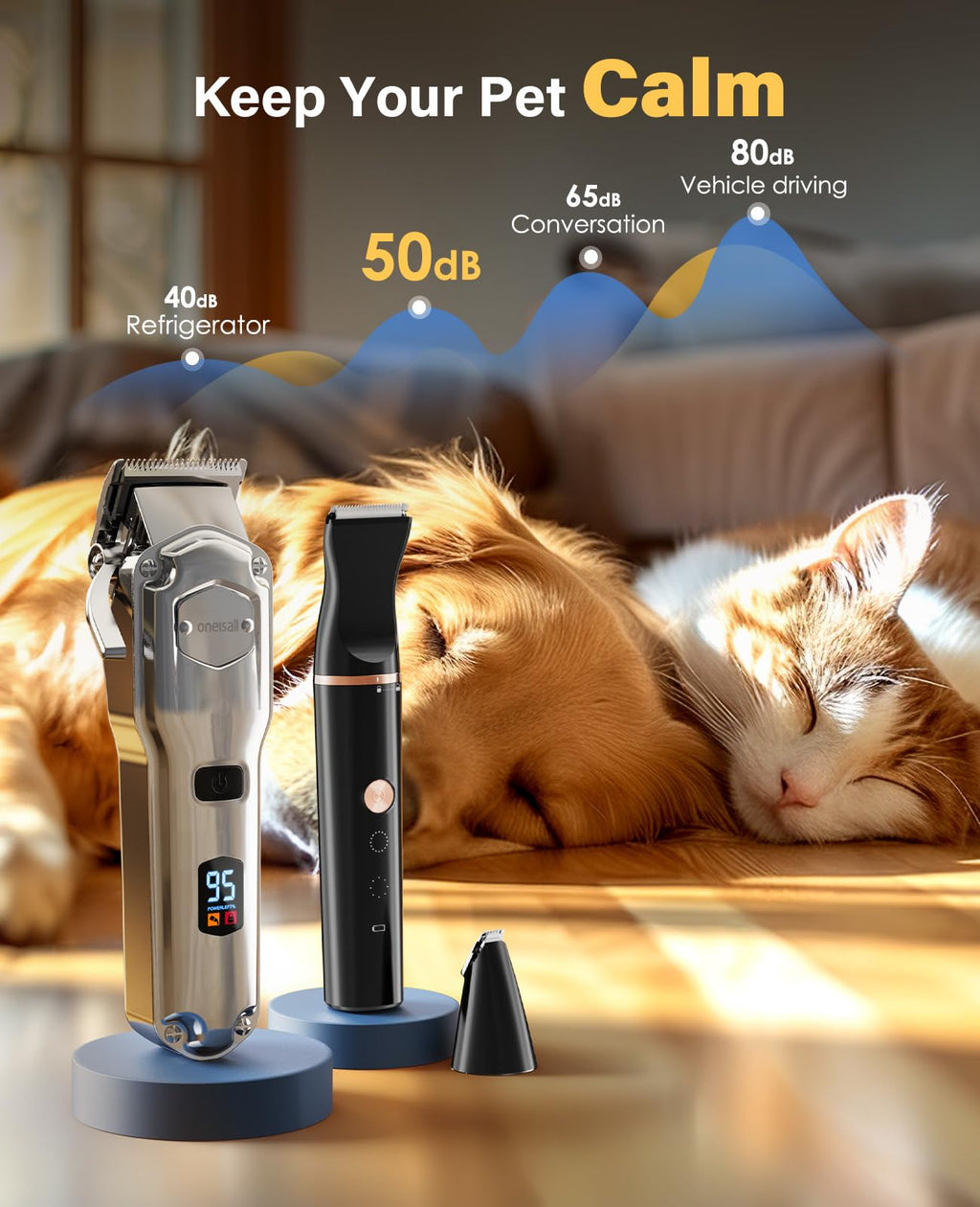 oneisall Dog Clippers Grooming Kit for Thick Coats & Heavy Duty