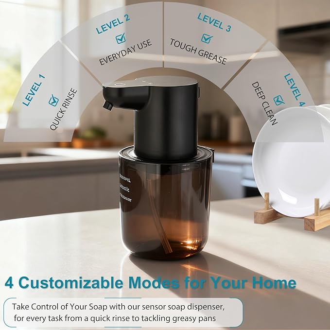 Automatic Soap Dispenser for Kitchen Sink - 13.5oz modunful M1 DA1581 Black