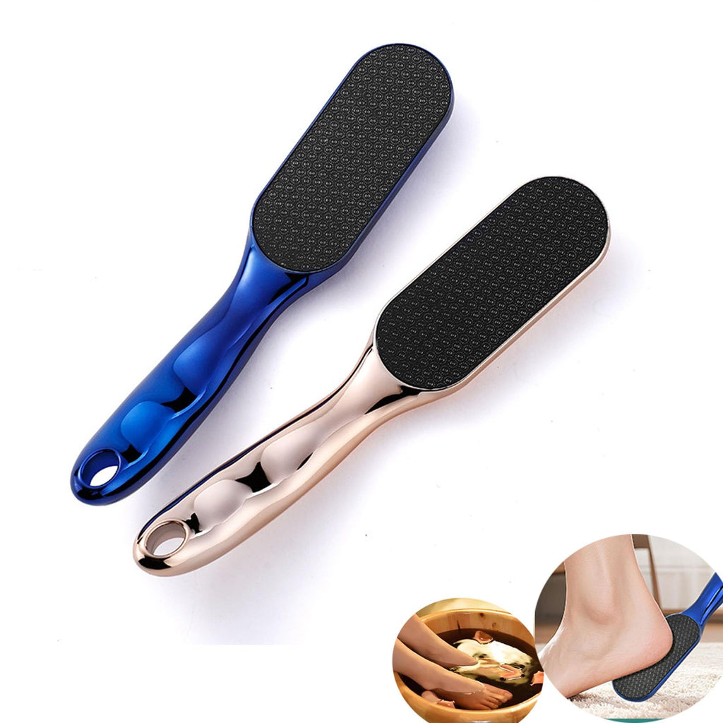 2Pcs Nano Glass Foot File,Nano-Glass Foot File,Foot Scraper for Callus Removal,Veinsgrain Foot Files (Gold+Blue)