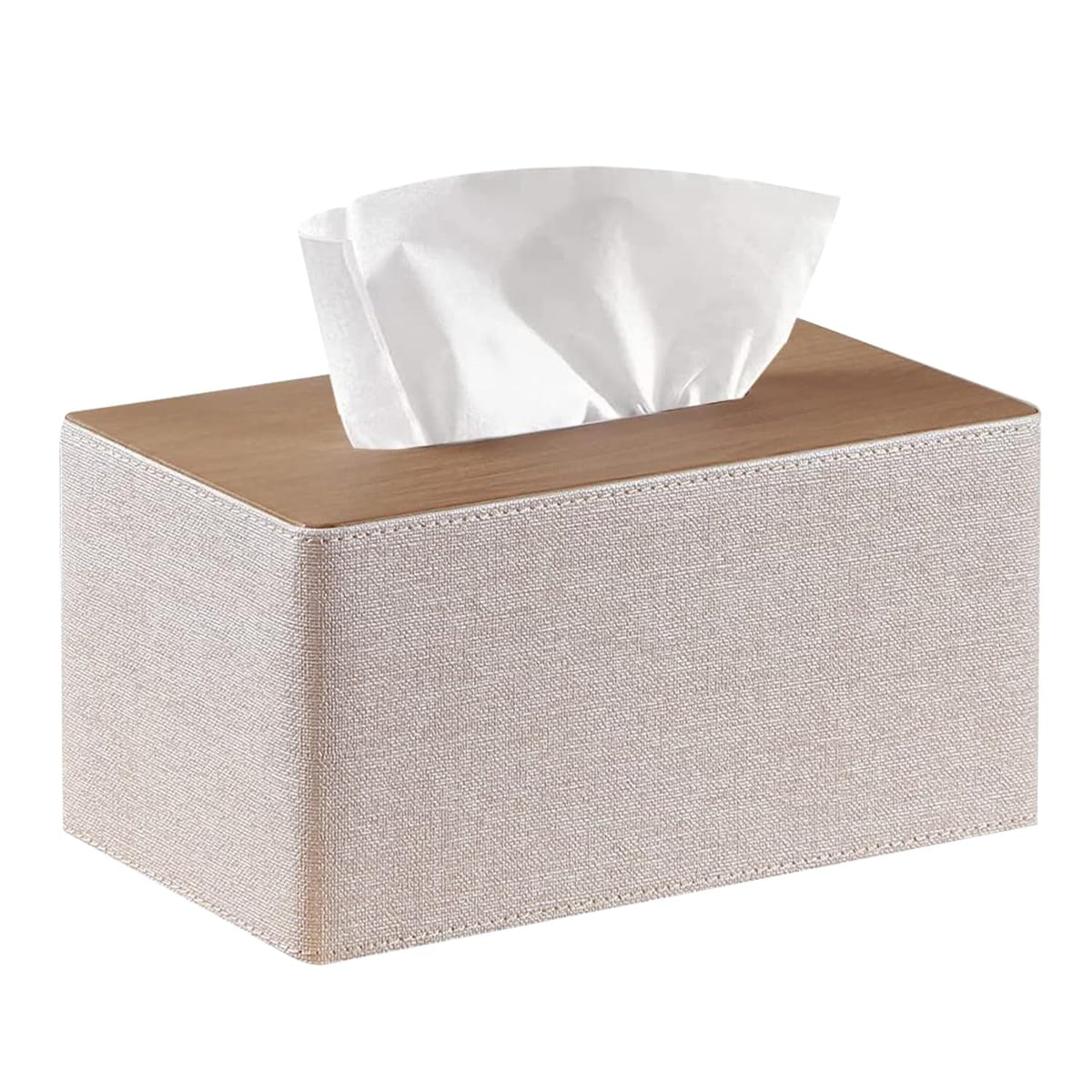 Larger Tissue Box Cover, Modern PU Leather Rectangular Facial Tissue Holder