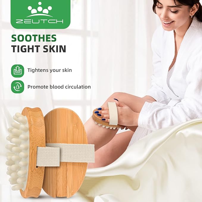 Zeutch Premium Dry Brushing Body Brush Set, Exfoliating & Glowing Skin