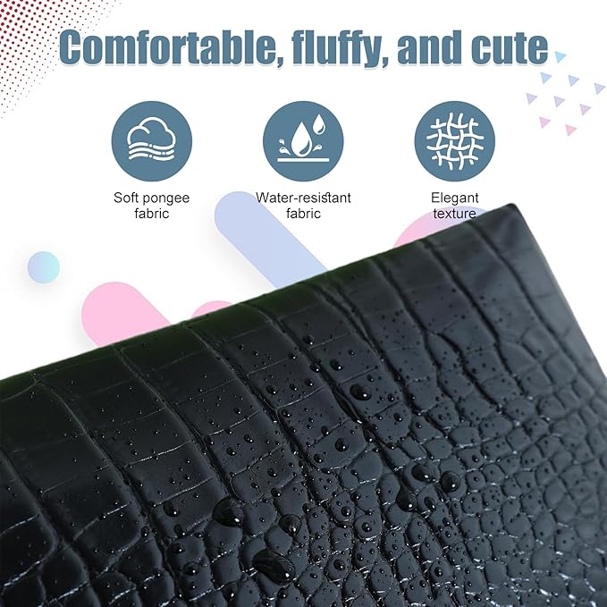 YUDEYG Makeup Bag for Purse, Compact Toiletry Pouch, Crocodile-Embossed Cosmetic Travel Bag, Small Makeup Pouch, Unisex Toiletry Travel Bag