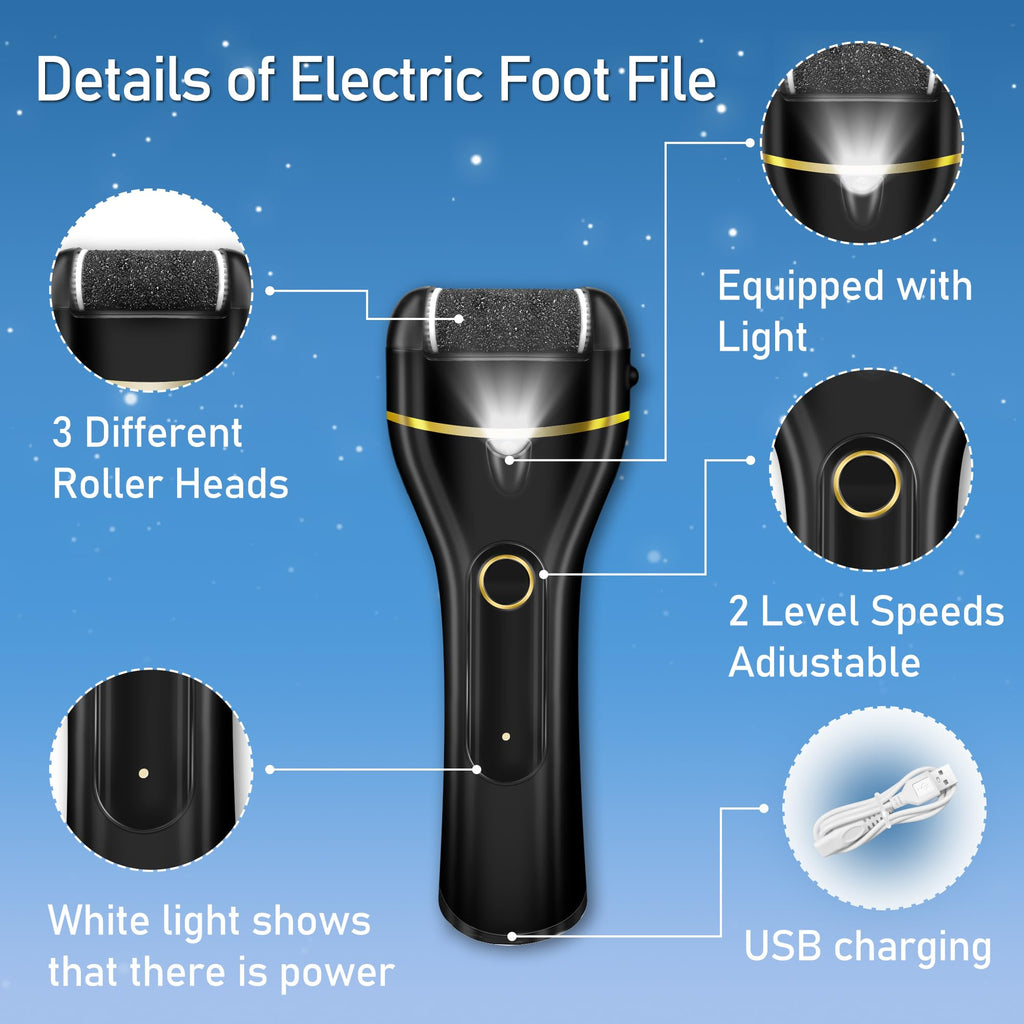 Electric Foot Callus Remover Waterproof，17 in1 Callus Remover for Feet