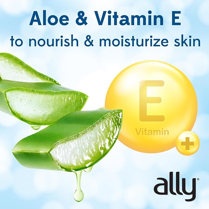 Ally Ultra-Thick Body Wipes with Aloe - No Rinse, Fragrance Free Bathing Wipes for Women, Men & Elderly - 96 Count (12 Pk of 8 Wet Wipes)