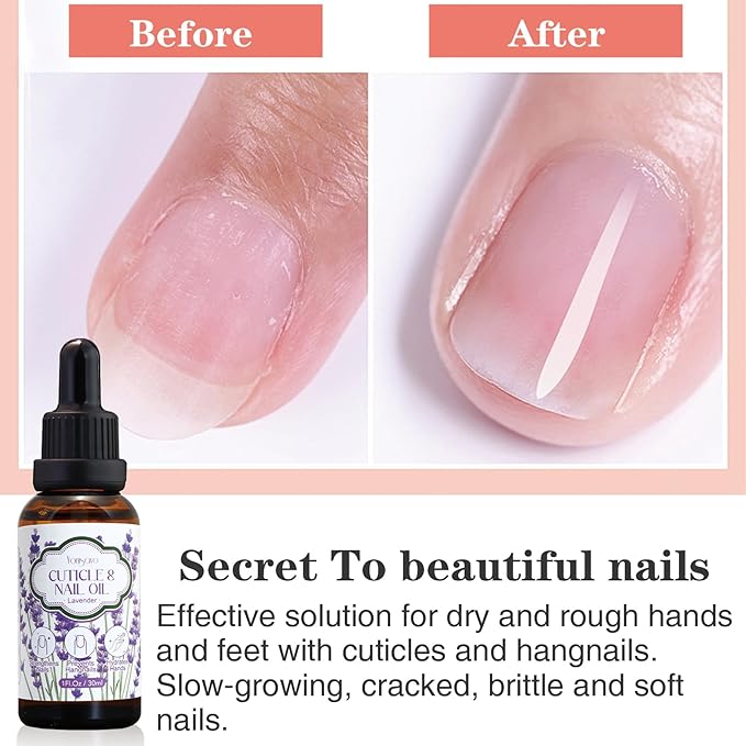 yonisayo 3 Pack Cuticle Oil, 3 in 1 Hydrating Oil for Strengthen Dry Nails Care, Soothe Cracked Cuticles, Thin Nails & Moisturize Hands, Non-Greasy, Cruelty-Free, Rose, Geranium, Lavender