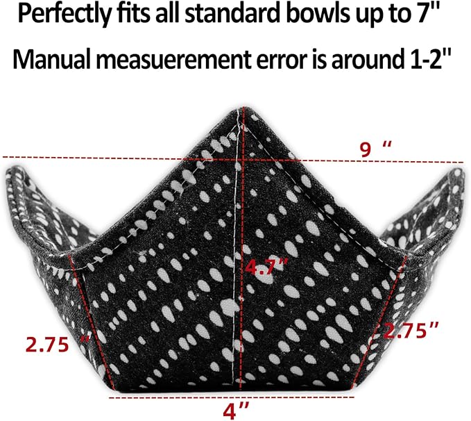 ROGITU Cotton Microwavable Bowl Cozy, Microwave-Safe Hot Bowl Holders, Soup Bowl Cozy Bowl Hot Pads (T)