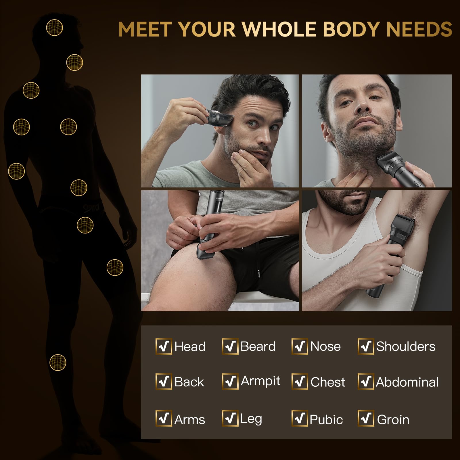 kensen Beard Trimmer for Men, 42 Adjustable Length Setting Mustache Trimmer