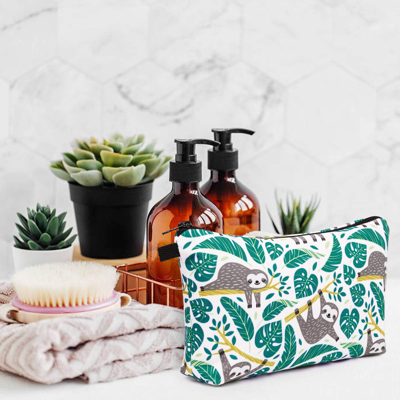 WANDF Small Makeup Bag for Purse, Small Cosmetic Bag for Women