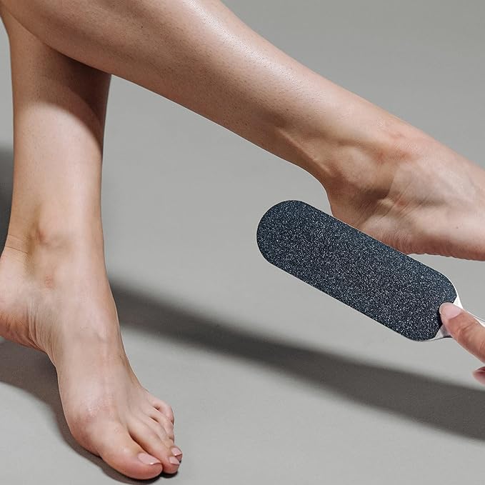 1 Pcs Professional Pedicure Foot File and Callus Remover for Hard Skin,Stainless Steel Foot Rasp File with 10 Free Refill Grits Replacement Pads with Two Sides Simple Bath Pedicure Salon Foot Scrubber