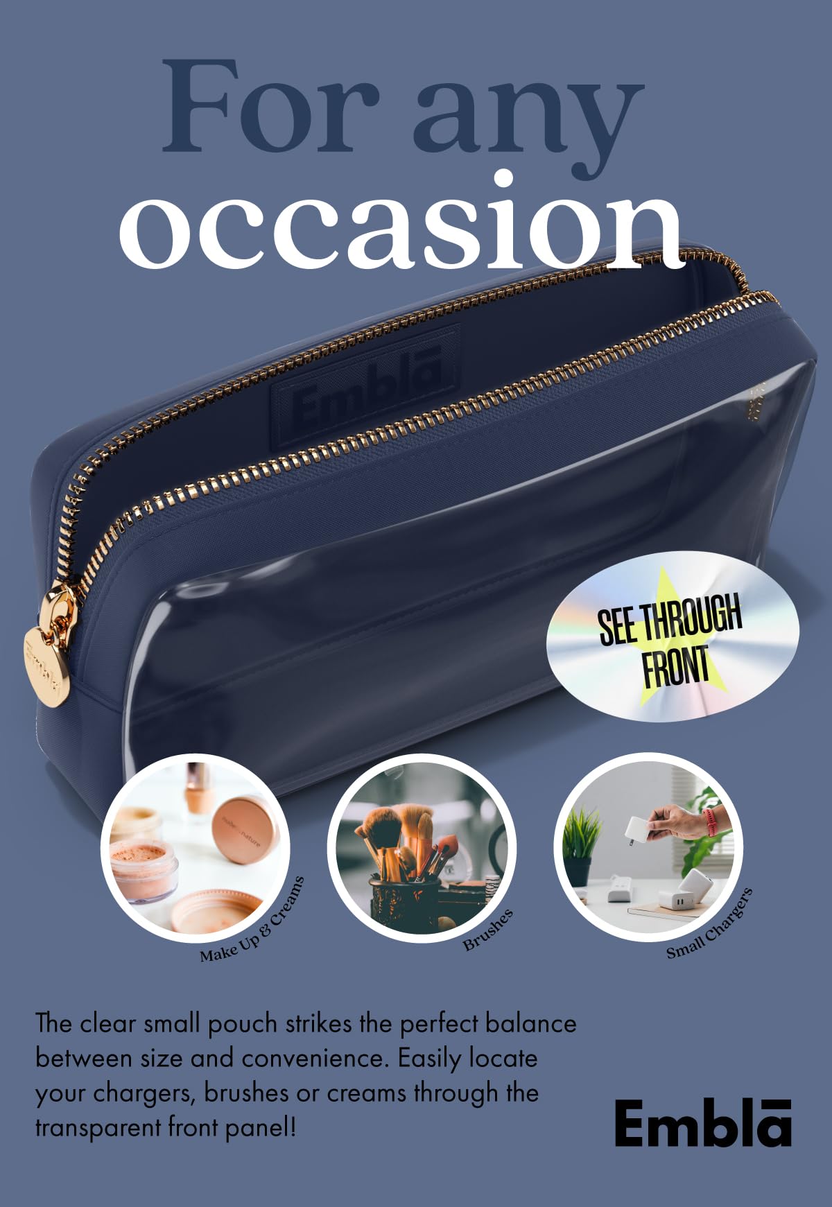 Makeup Bag for Women, Travel Cosmetic Organizer, Waterproof Toiletry Pouch