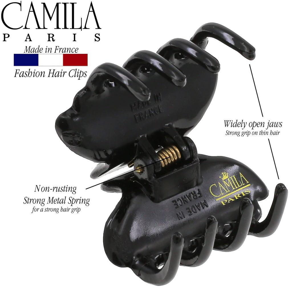 Camila Paris CP3554 French Small Hair Clips for Women, 1.5" Small Claw Clip Fashion Styling Mini Hair Clip Accessories for Women, Strong Hold No Slip Grip Cute Claw Clips, Made in France