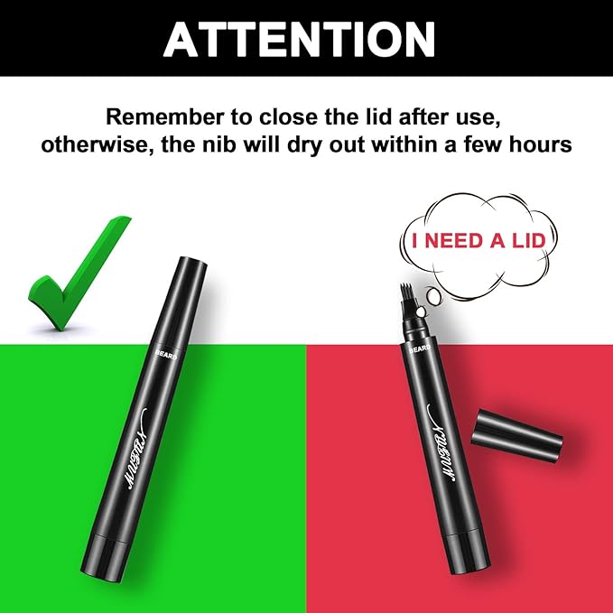Beard Pencil Filler for Men - Sweat Proof, Water Resistance, Long Lasting & Natural Finish barber Pencil, Mustache Repair Shape (BROWN)