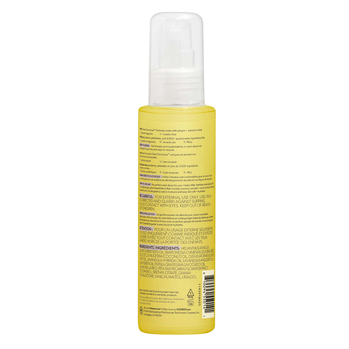 The Honest Company Body Oil, Hypoallergenic, Lavender Infused, 4.0 fl oz
