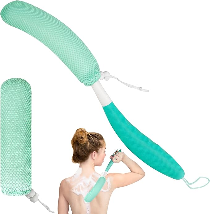 Back Scrubber for Shower,15.35" Long Handle Shower Brush for Body