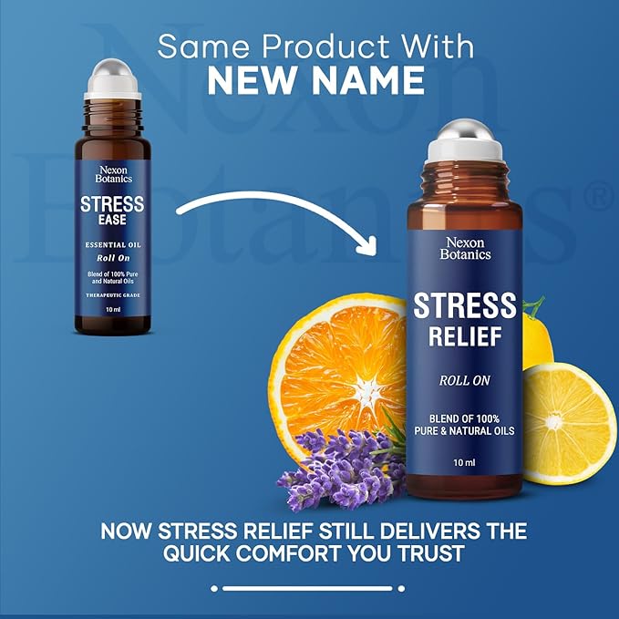 Stress Relief Essential Oil Roll-On 10 ml for Aromatherapy and Relaxation