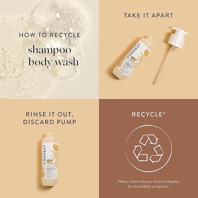 The Honest Company 2-in-1 Cleansing Shampoo Body Wash, Gentle for Baby, Naturally Derived, Tear-free, Hypoallergenic, Citrus Vanilla Refresh, 10 fl oz