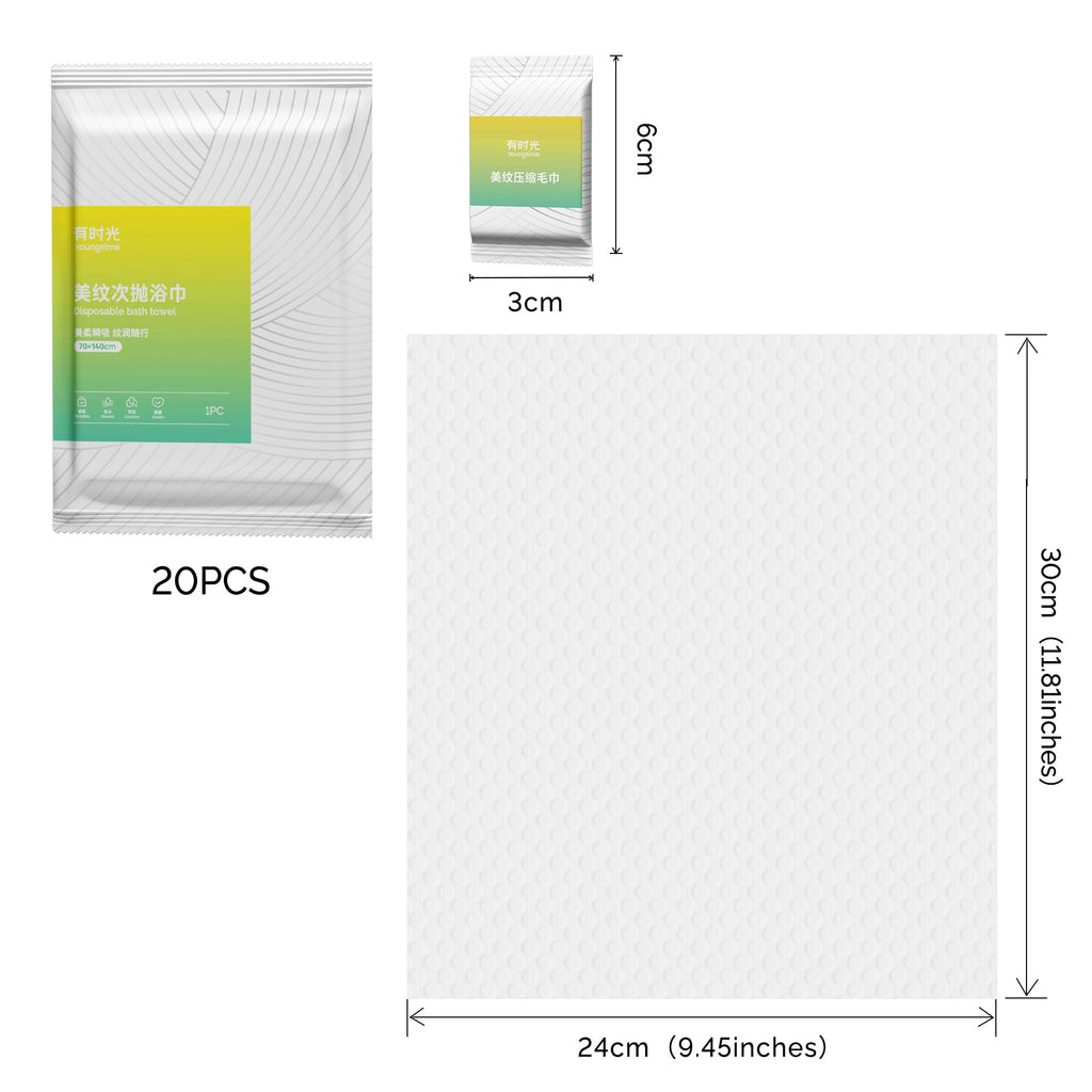 YOUNGTIME Mini Compressed Towels,Disposable Face Compressed Towel, Portable Compressed Coin Tissue for Travel,20 Pack
