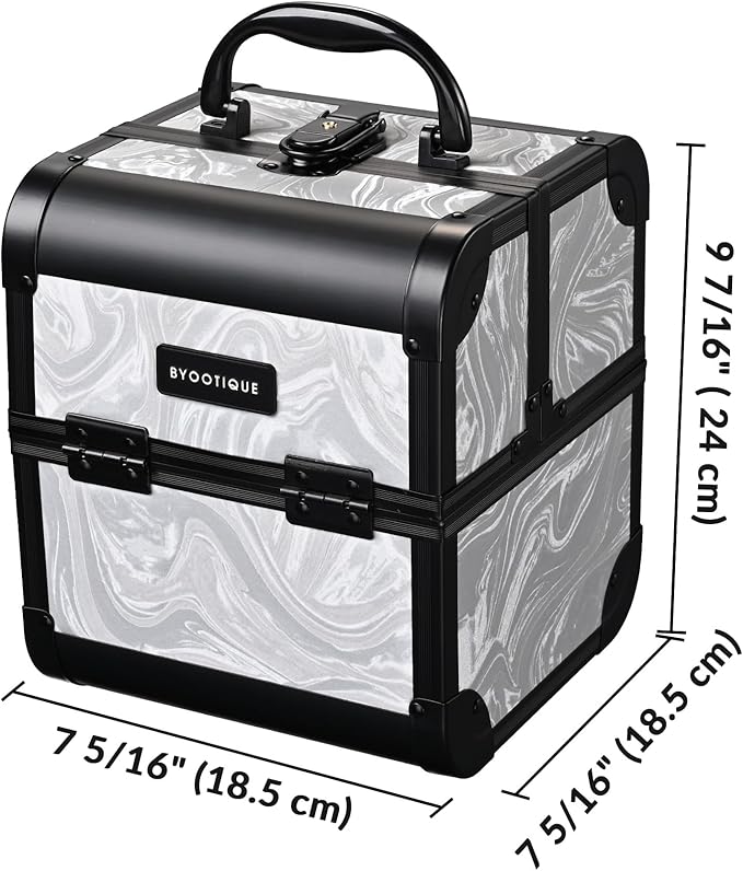 BYOOTIQUE 3-Piece Rolling Makeup Train Case on Wheels Travel Makeup Artist