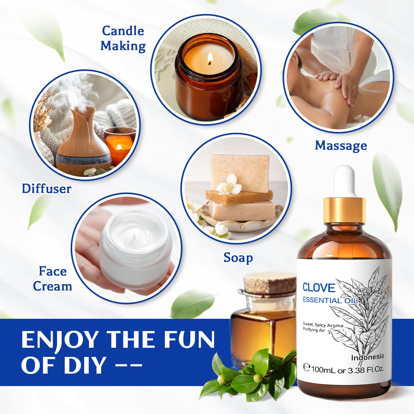 HIQILI Clove Oil for Aromatherapy, Clean Spray, Soap Making, Candle Making