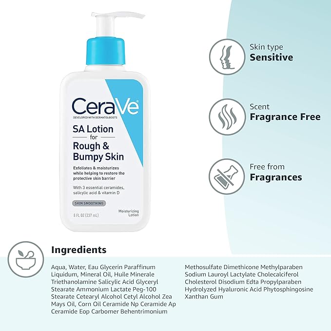 CeraVe Salicylic Acid Lotion, Body Lotion for Rough & Bumpy Skin, 8oz