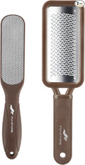 Fu Store 2 Pack Foot Files Callus Remover Stainless Steel Foot Rasp and Dual Sided Feet File Professional Scrubber Pedicure Tools Premium for Feet Care Remove Hard Skin, Brown